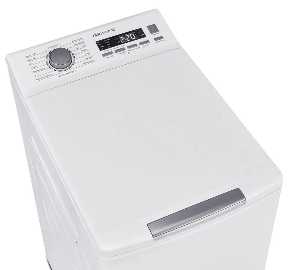 Hanseatic HTW7512A Toplader Waschmaschine, energieeffizient, 7,5 kg Fassungsvermögen, Kindersicherung 2