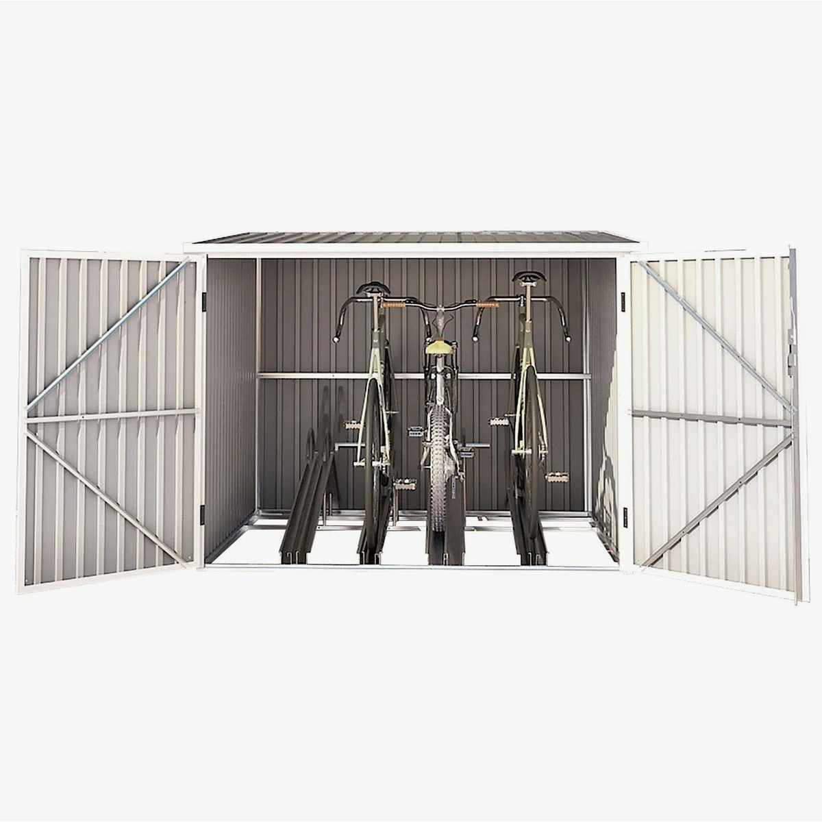 HATTORO Fahrradgarage, stabil, für bis zu 4 Fahrräder, aus Stahlblech 5