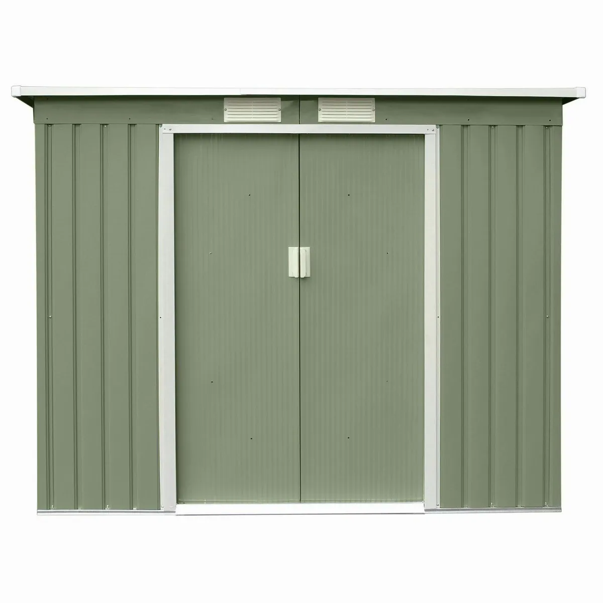 HATTORO P100 Gartenhaus, BxT: 213x130 cm, Pultdach, verzinktes Stahlblech, grün 2