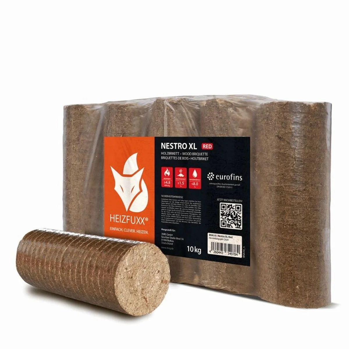 HEIZFUXX Nestro XL Red Holzbriketts, 300 kg, hohe Brenndauer, gleichmäßige Wärmeabgabe 3