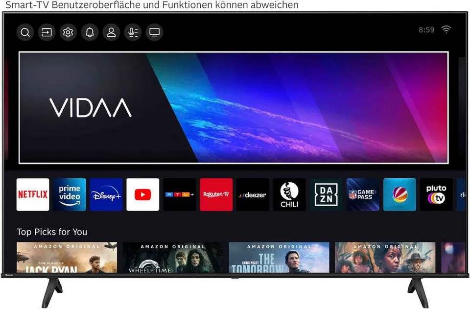 Hisense 65E6NT LED-Fernseher, 4K UHD, Dolby Vision, VIDAA-Betriebssystem 2