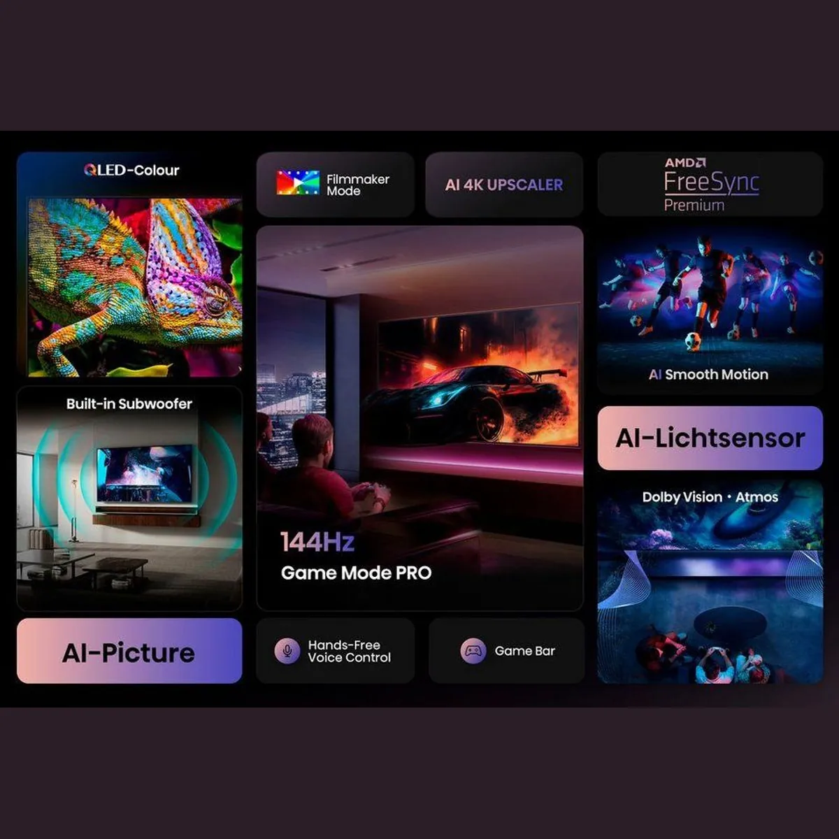 Hisense 100E7Q PRO QLED-Fernseher, 100 Zoll, 4K Ultra HD, Smart-TV 5
