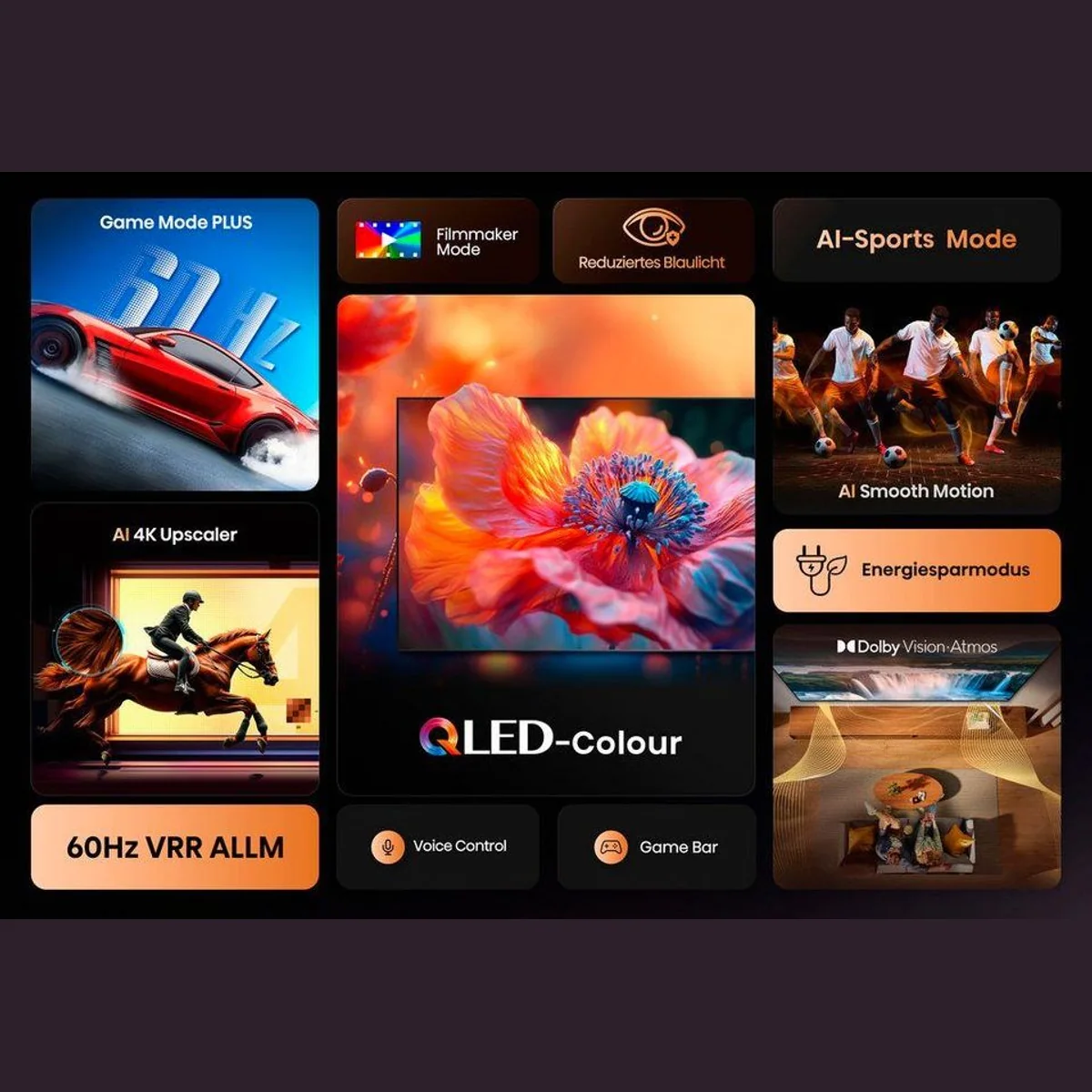 Hisense 85E77Q QLED-Fernseher, 4K Ultra HD, HDR-Unterstützung, Smart-TV-Funktionen 5