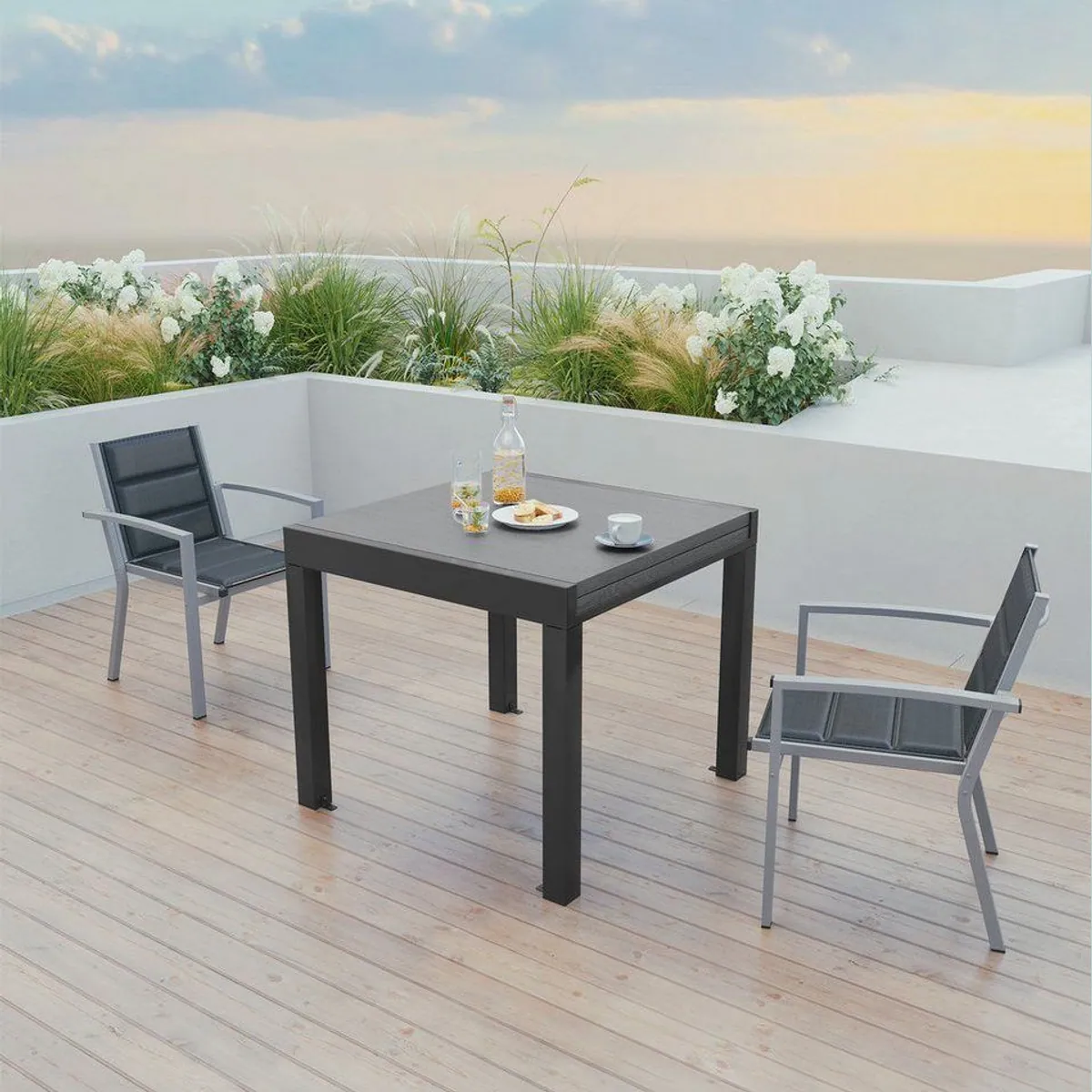 HOMALL Gartentisch, ausziehbar für 6-10 Personen, rostfreies Aluminium 2