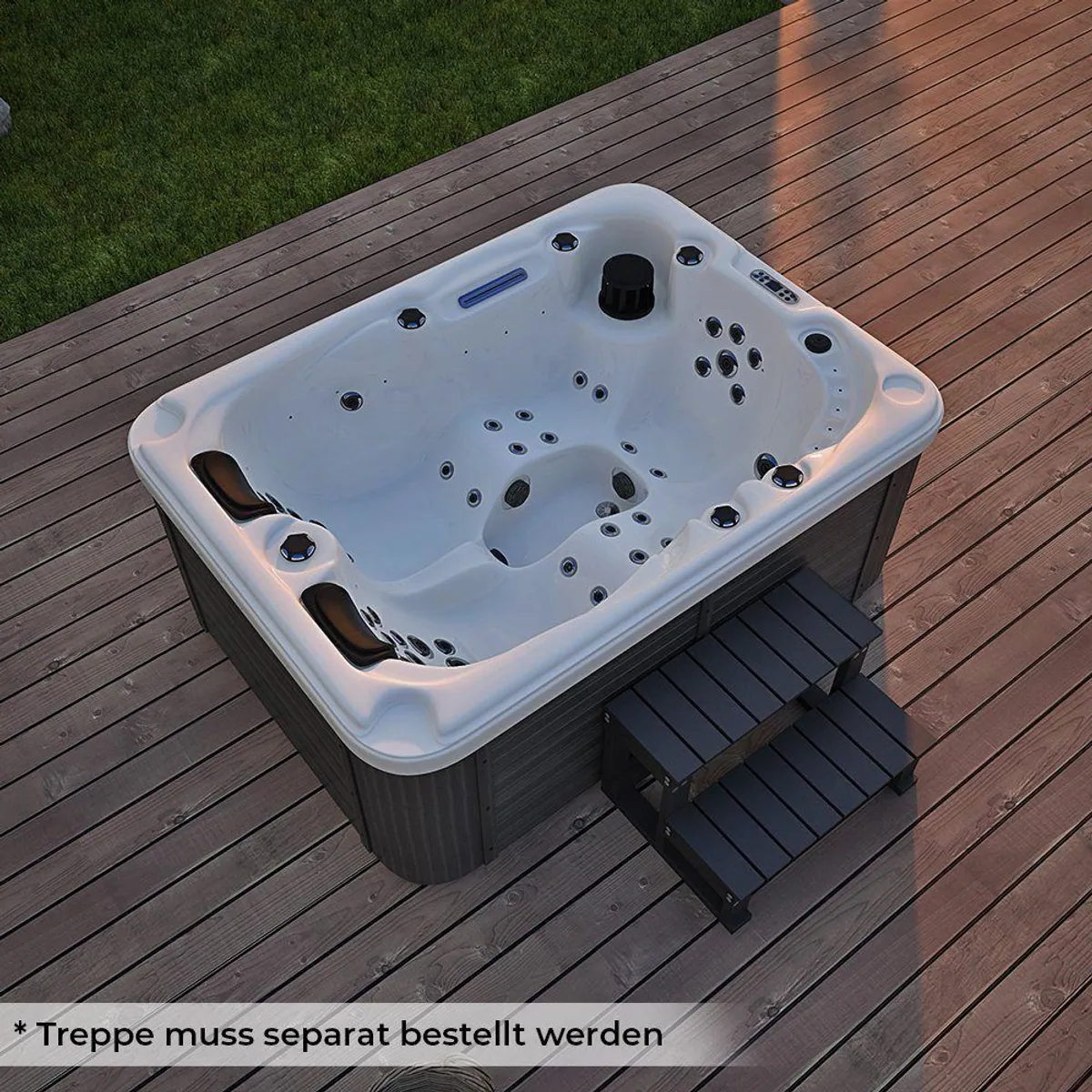 HOME DELUXE Whirlpool BEACH, 51 Düsen, Ozon-Reinigungssystem, LED-Beleuchtung 2