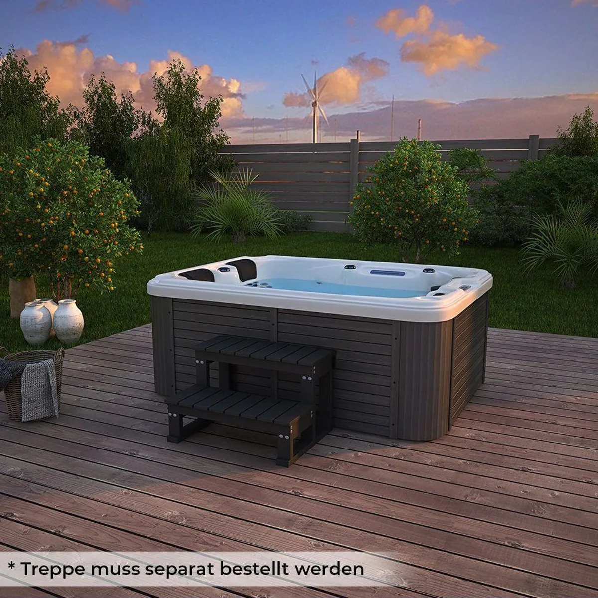 HOME DELUXE Whirlpool BEACH, 51 Düsen, Ozon-Reinigungssystem, LED-Beleuchtung 4