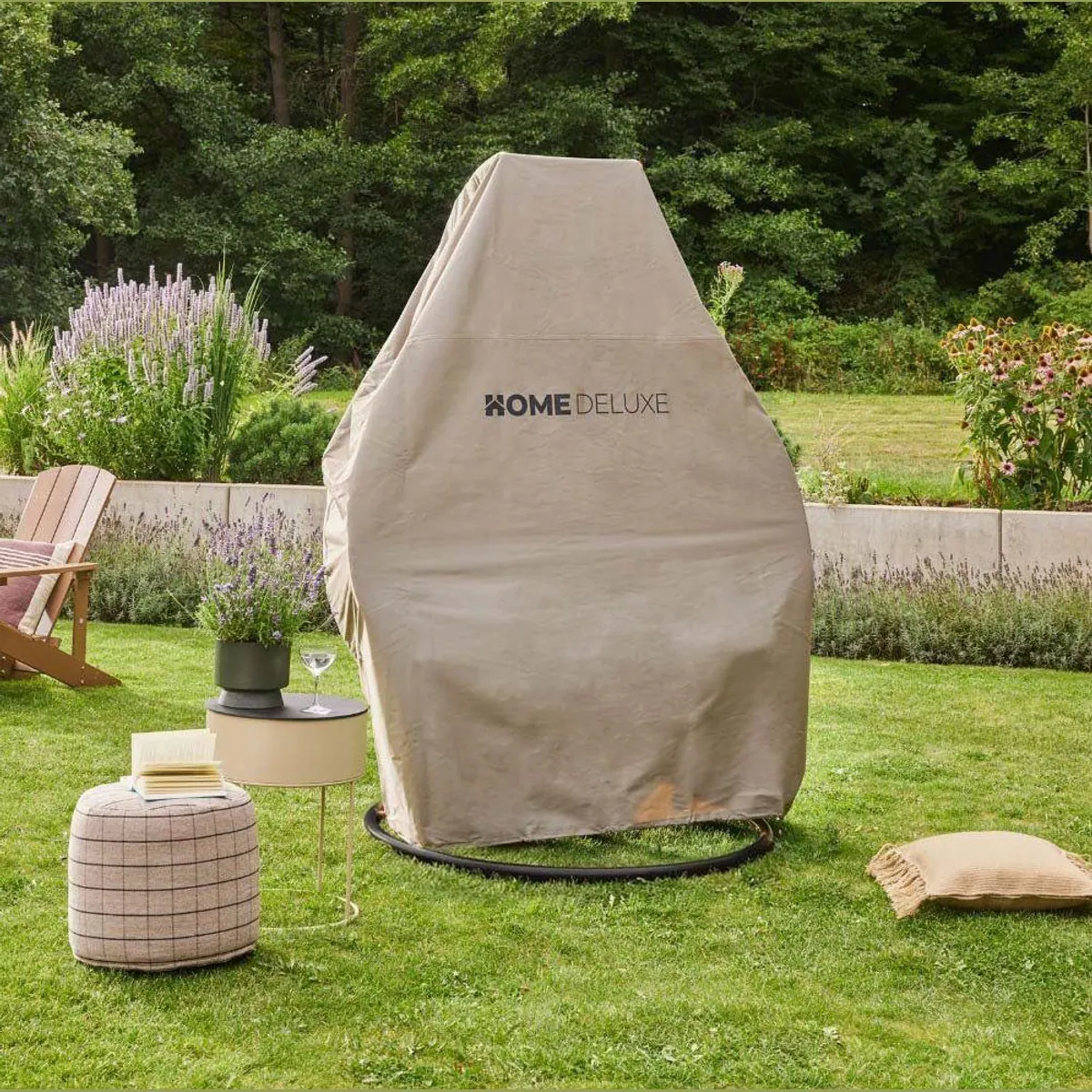 HOME DELUXE Hängesessel TWIN, wetterfestes Polyrattan, inkl. Regenabdeckung 2