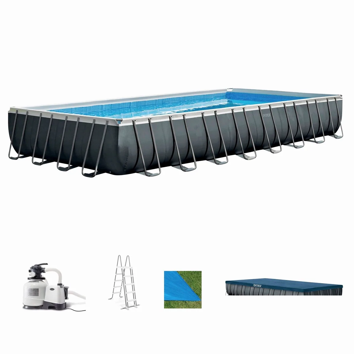Intex Ultra XTR Frame Pool, 488x975x132 cm, 54.368 l Wasser, 7200 l/h Sandfilteranlage