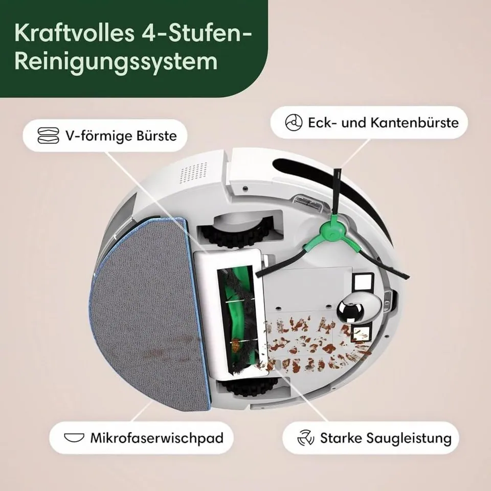 iRobot Roomba Combo Essential, Nass-Trocken-Saugroboter, App- und Sprachsteuerung, 4-Stufen-Reinigungssystem 4