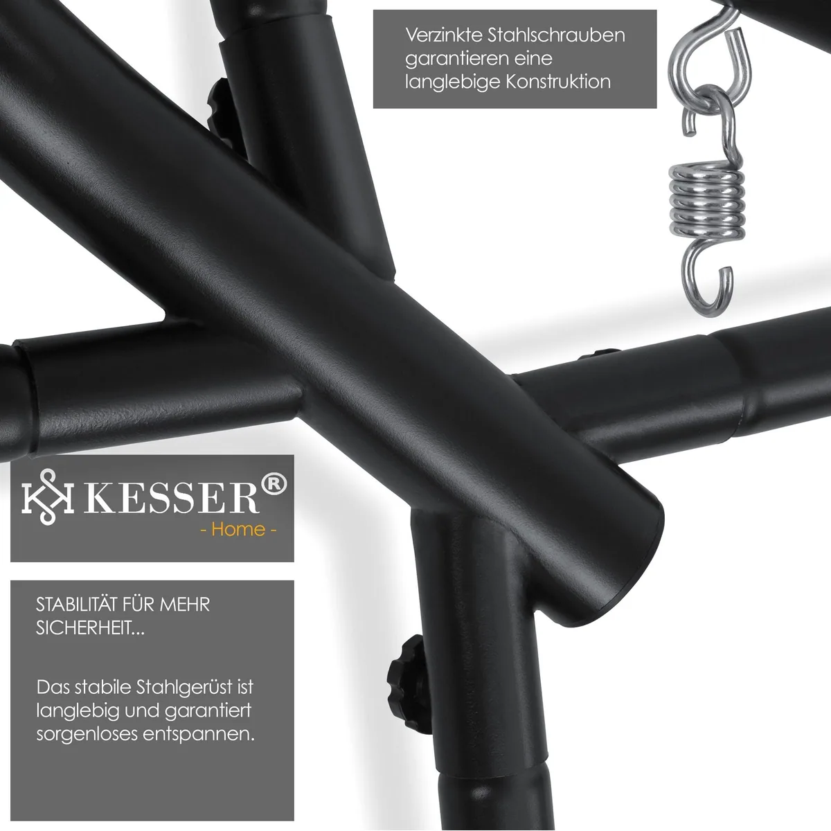 KESSER Hängesessel Luxe, stabiler Stahlrahmen, witterungsbeständige Polsterung — max. 150 kg 5