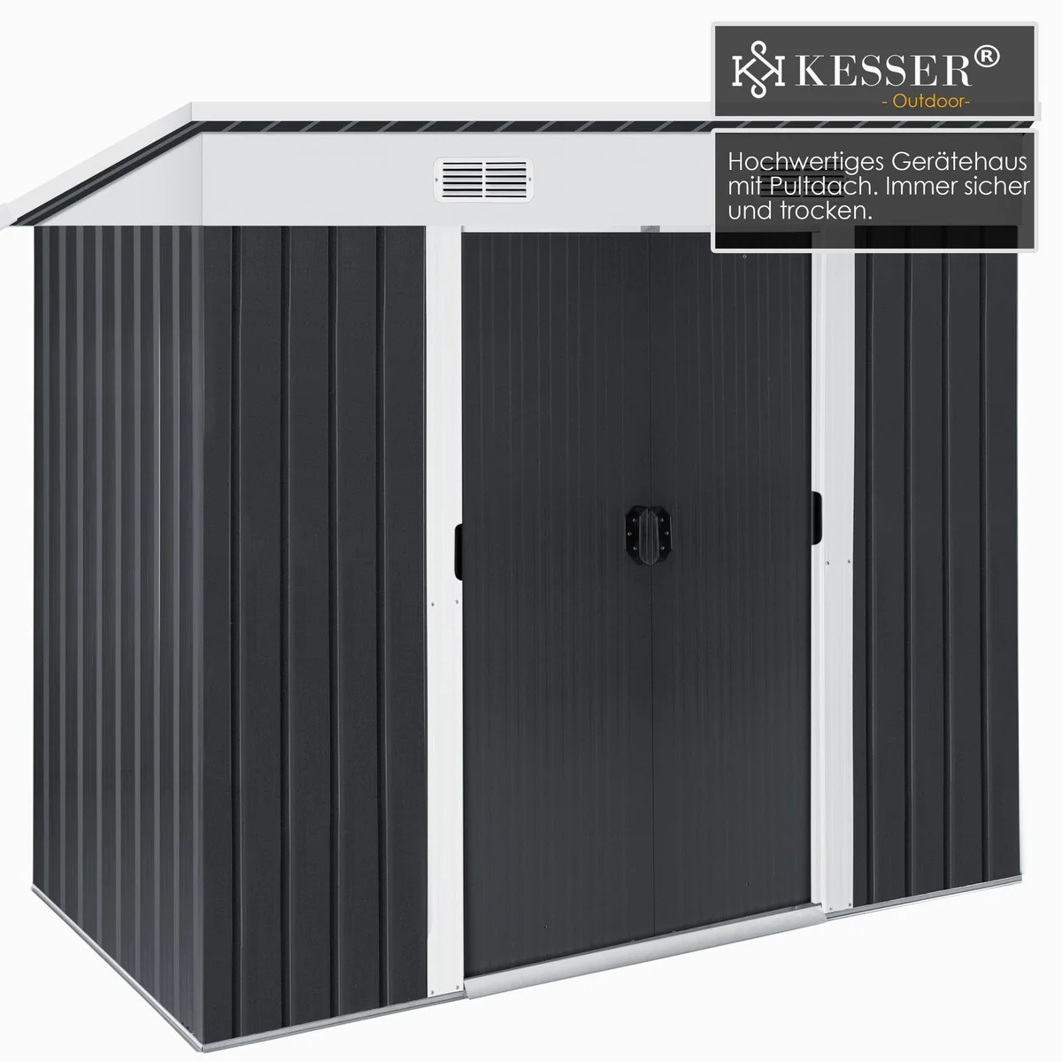 KESSER Gartenhaus, Metallgerätehaus 3,4 m³, Pultdach, verzinkter Bodenkranz 2