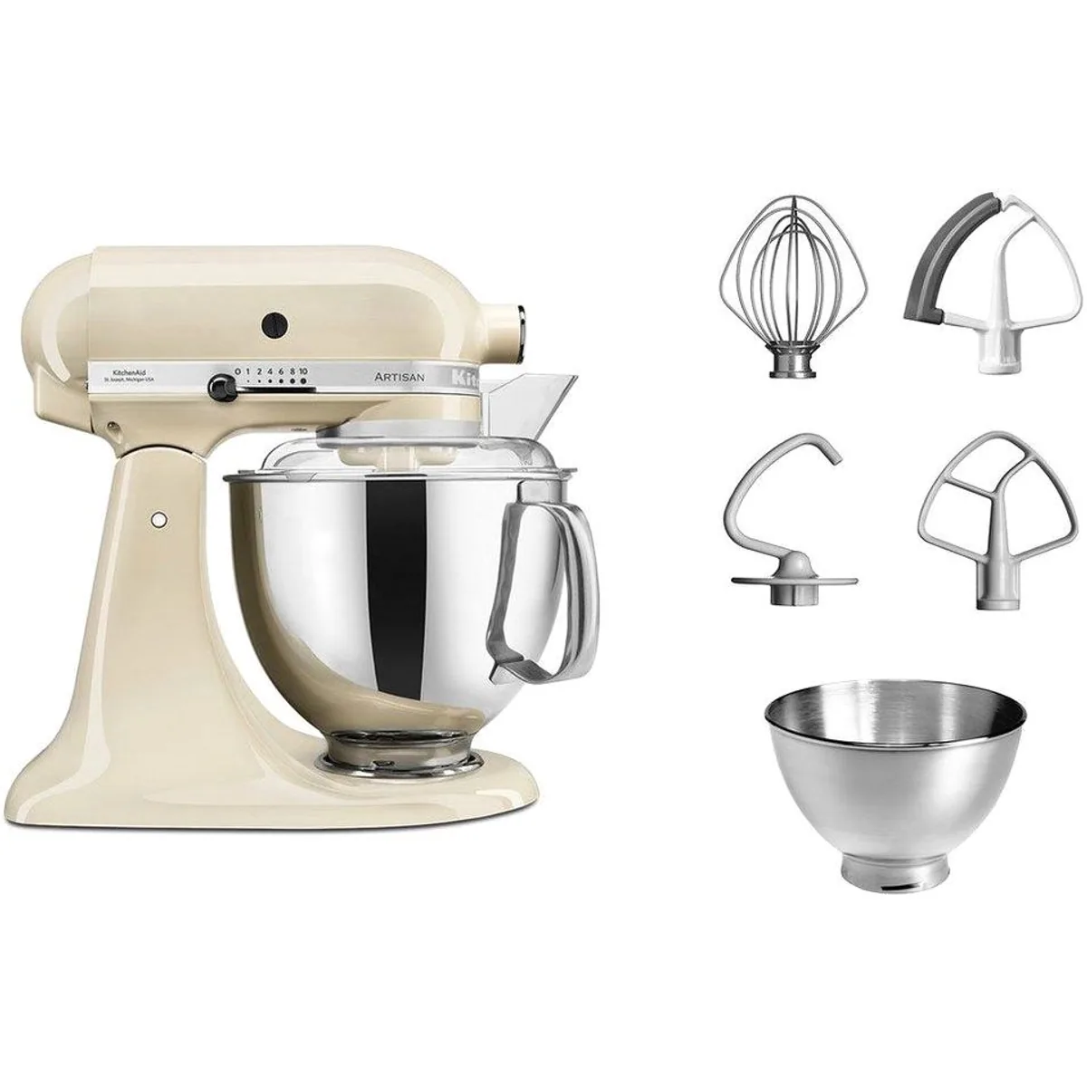 KitchenAid 5KSM175PSEAC Küchenmaschine, 300 W, 4,8 l Schüssel, hochwertiges Zubehör Dieses Produkt der Marke KitchenAid wird von uns als unabhängigem
