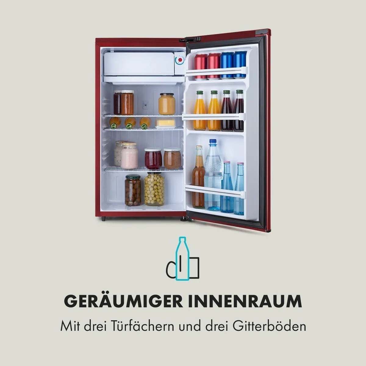 Klarstein Yummy Getränkekühlschrank, 90 Liter Volumen, 84 cm hoch, 45 cm breit 5