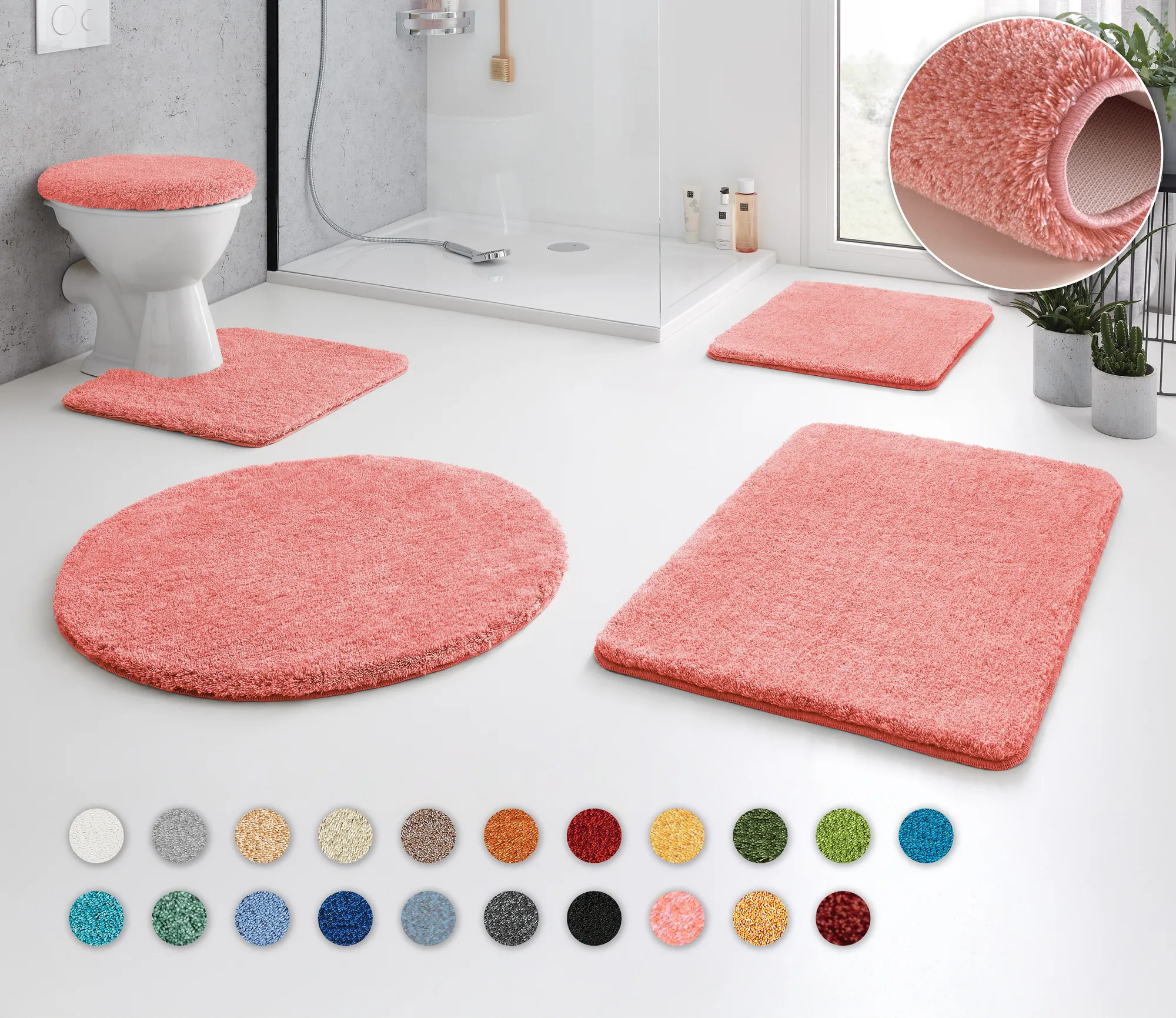 Kleine Wolke Badematte RELAX, weicher Flor, rutschhemmend, fußbodenheizungsgeeignet
