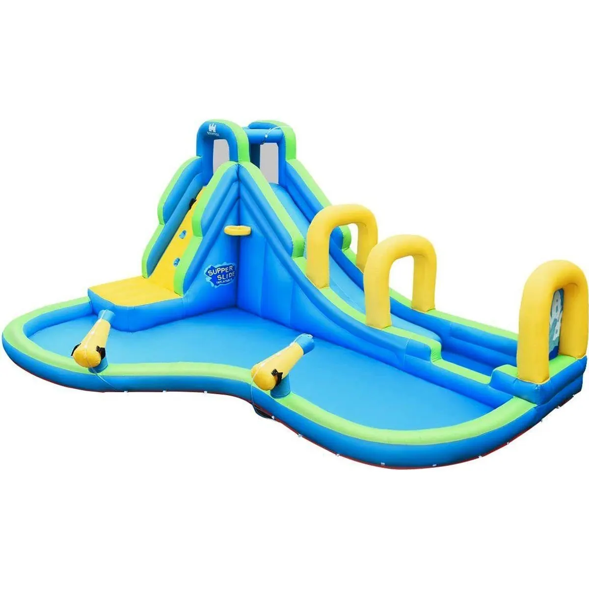 KOMFOTTEU Aufblasbares Wasserspielcenter, 478x366x242cm, Oxford-Gewebe, 120kg Tragkraft 3