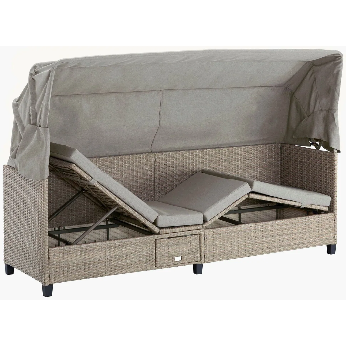 KONIFERA Loungesofa Alabama, BxTxH: 200x133x60 cm, Polyrattan, inkl. Auflage 3