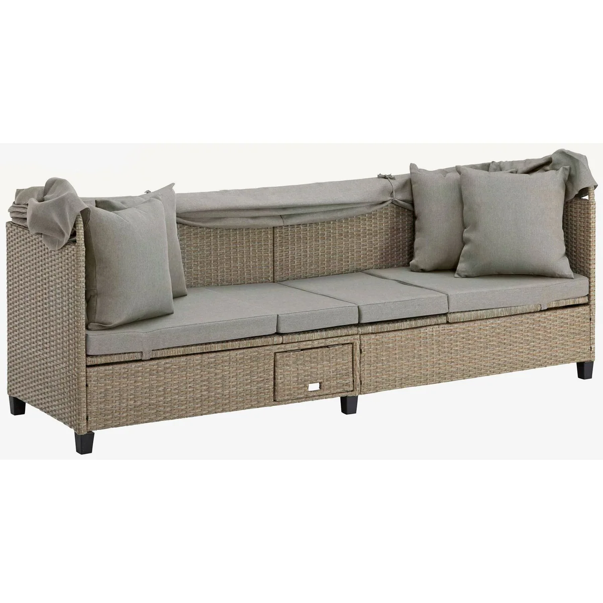 KONIFERA Loungesofa Alabama, BxTxH: 200x133x60 cm, Polyrattan, inkl. Auflage 5