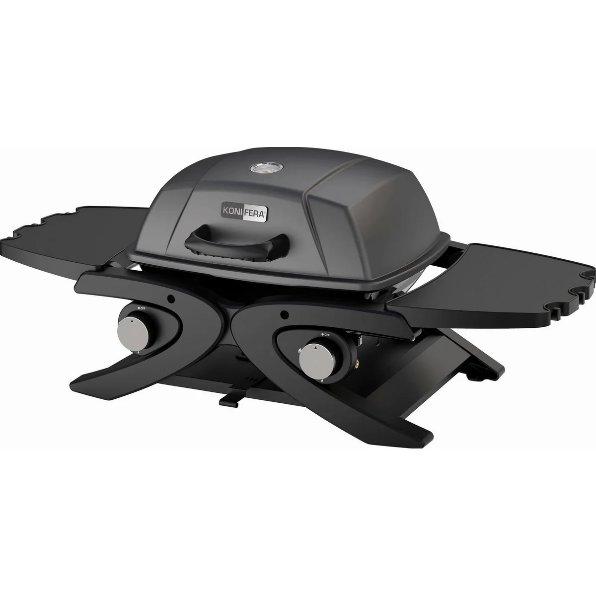 KONIFERA Gasgrill Tisch-Gasgrill, 2 Brenner à 2,1 kW, Edelstahl-Grillfläche, herausnehmbare Fettauffangschale 3