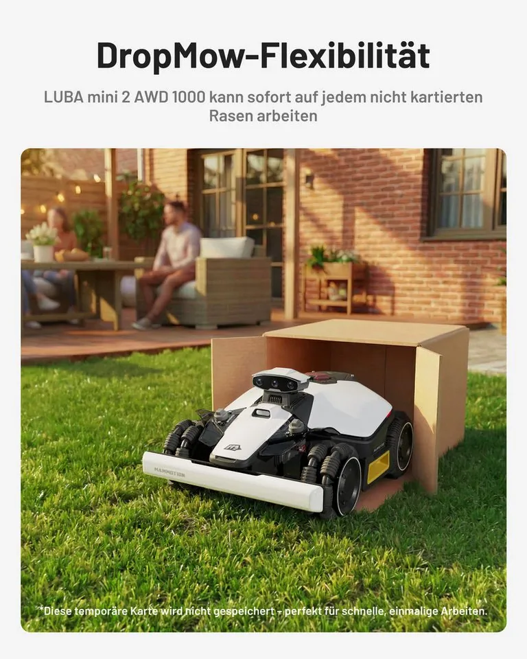 Mammotion LUBA Mini 2 AWD Mähroboter, KI-Vision, Randmähen, DropMow 3