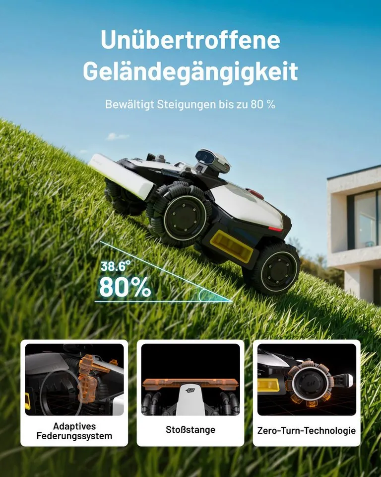 Mammotion LUBA Mini 2 AWD Mähroboter, KI-Vision, Randmähen, DropMow 4