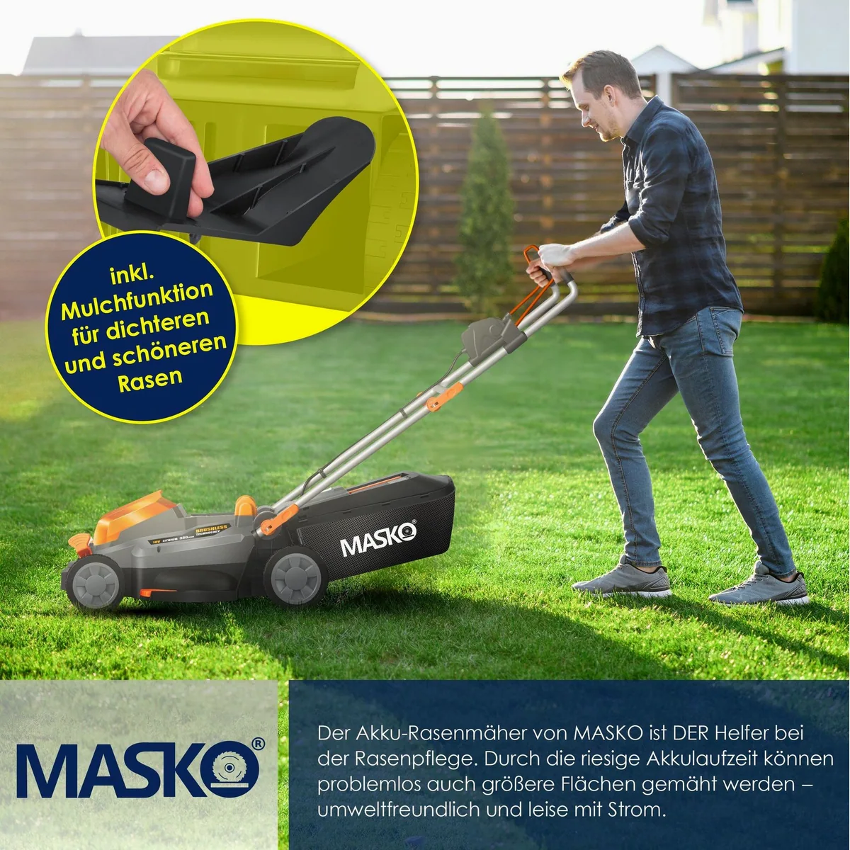 MASKO Akku-Rasenmäher ECO-X10, 33 cm Schnittbreite, 2x 4,0 Ah Akkus 5