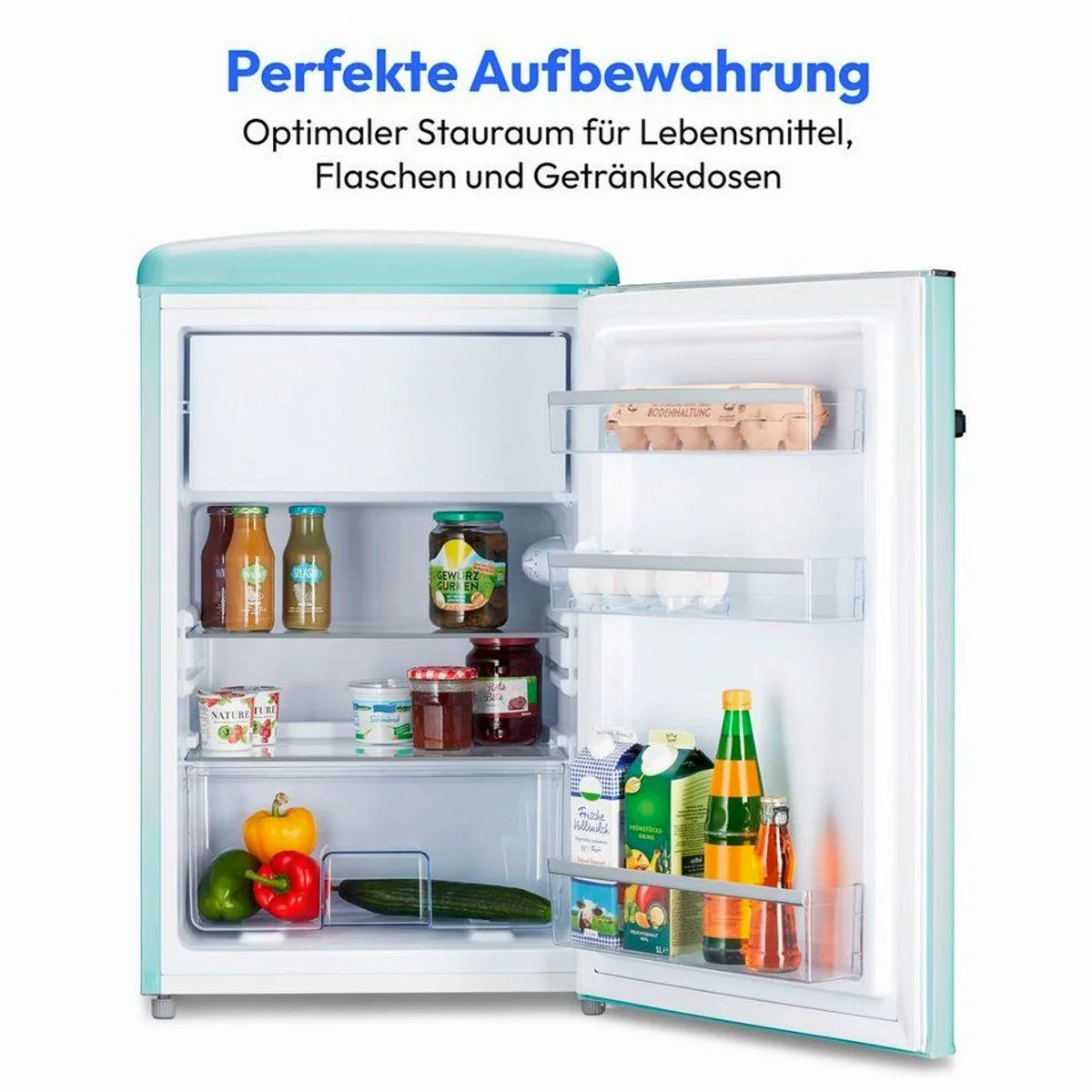 Medion Kühl-/Gefrierkombination MD37790, 108L Nutzinhalt, LED-Beleuchtung, kompakte Abmessungen 4
