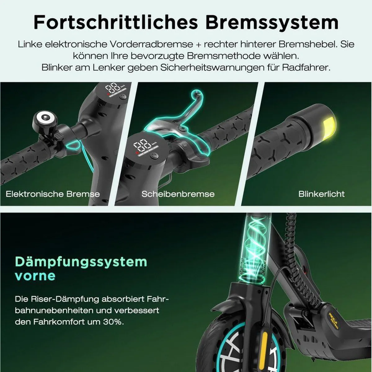 Mega Motion E-Scooter ME5, 350 W Motor, Max. 35 km Reichweite — 20 km/h, ABE, klappbar 4