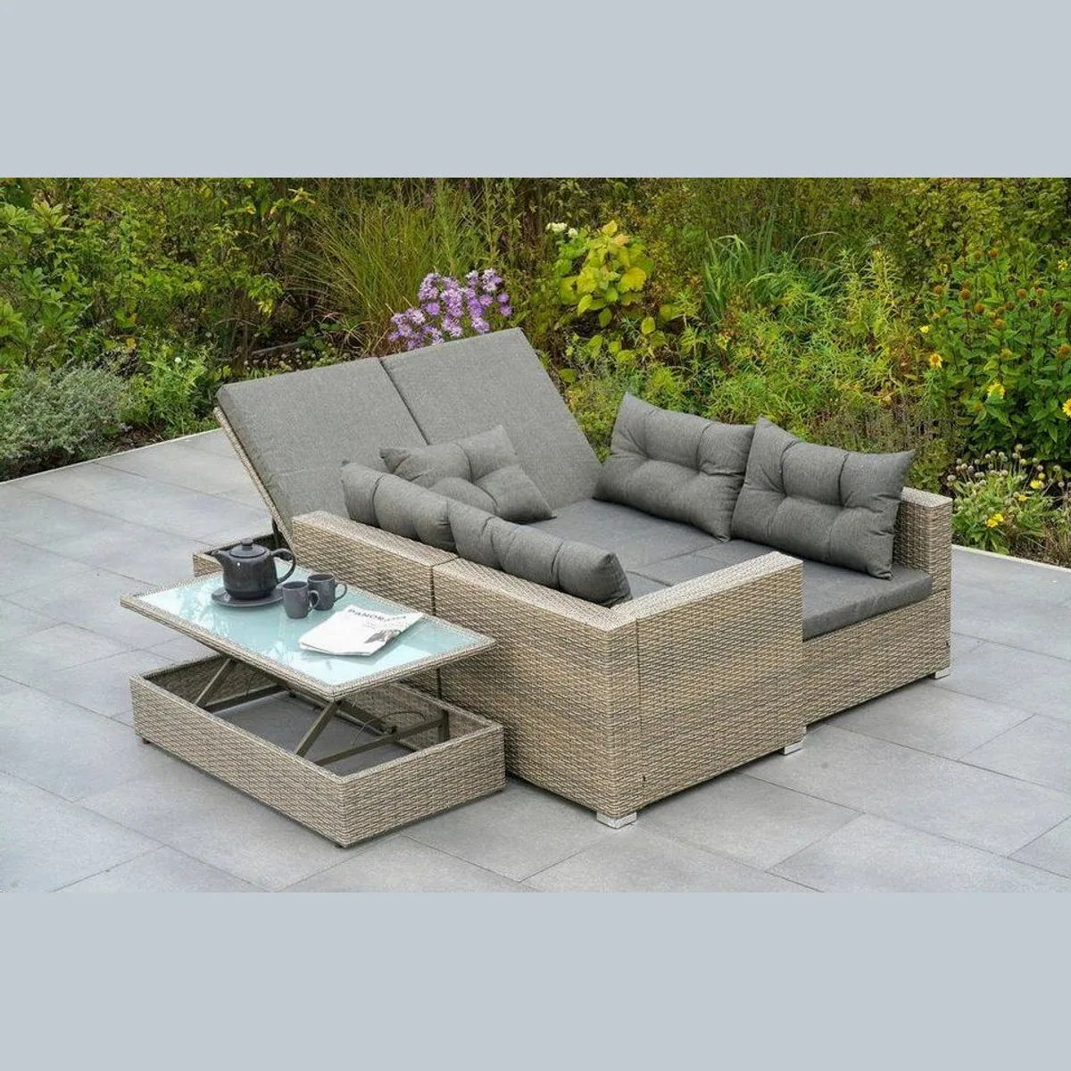MERXX Manzano Gartenlounge-Set, 7-teilig, inkl. Auflagen und höhenverstellbarem Tisch 4