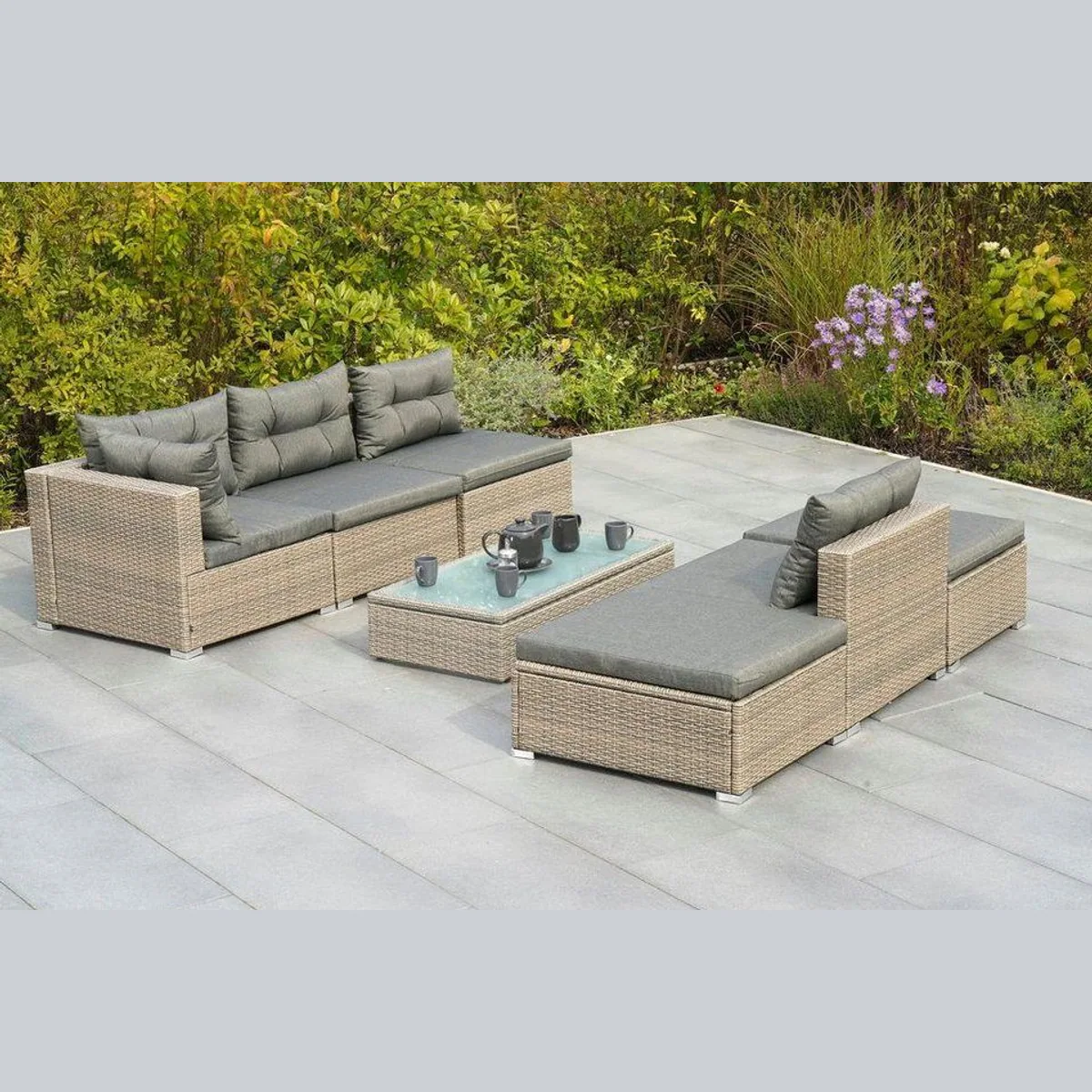 MERXX Manzano Gartenlounge-Set, 7-teilig, inkl. Auflagen und höhenverstellbarem Tisch 5