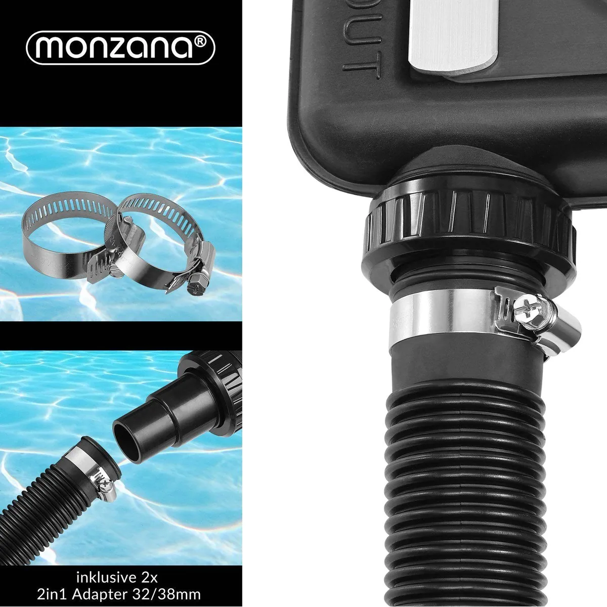 monzana Pool-Solarkollektor, 110x69x14cm, 10.000 L/h, Höhenverstellbar 26-38mm 4