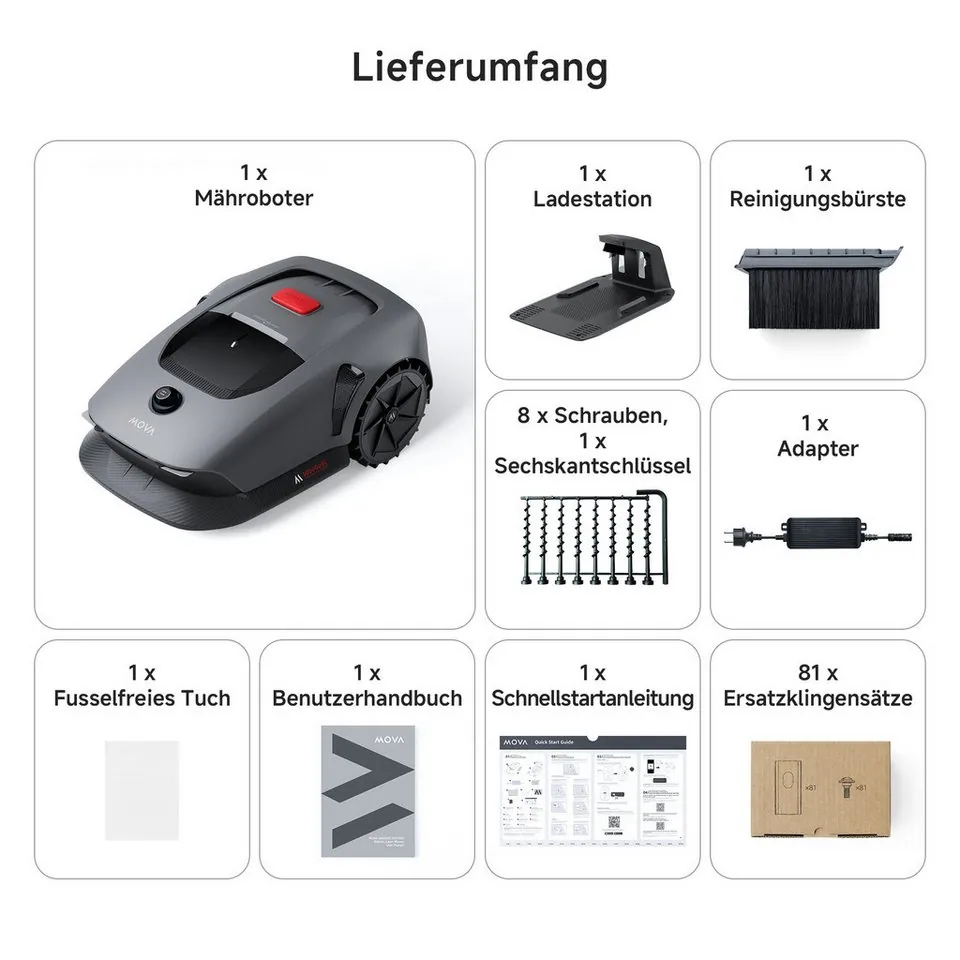 Mova 600 Kit Rasenmähroboter, präzise Mähstrategie, 5Ah Zusatz-Akku 3