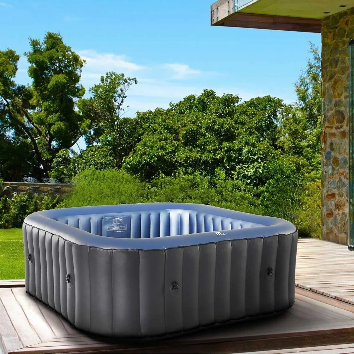 mSpa Tekapo Whirlpool 185x185cm, für 6 Personen, 132 Massagedüsen, UVC-Desinfektions-Generator, Heizfunktion