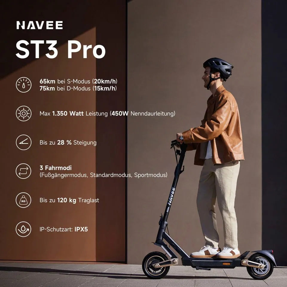 NAVEE ST3 Pro E-Scooter, 1350 W Leistung, innovative Damping Arm-Federung 2