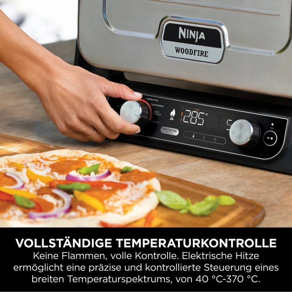 NINJA Multiofen OO101EU, 8-in-1 Outdoor Ofen, 40-370 °C Temperaturbereich 5