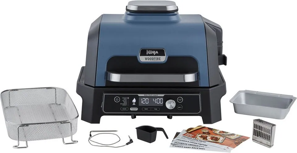 NINJA Tischgrill Woodfire Pro Connect XL, Echtzeitüberwachung, integriertes Thermometer, natürliche Holzpellets 2
