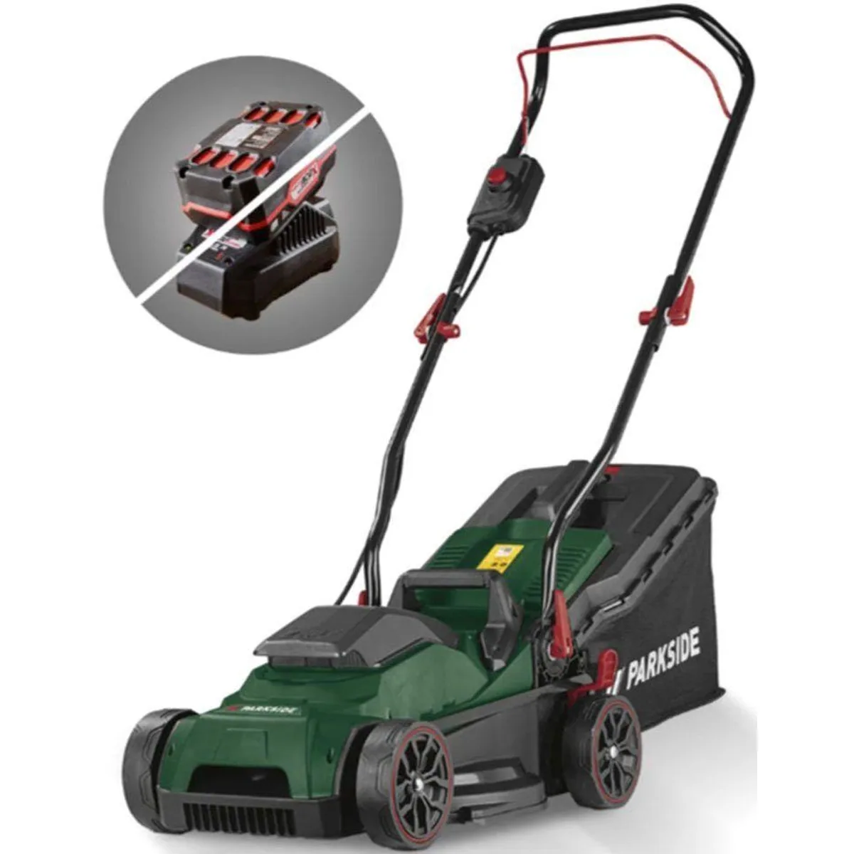 Parkside PRMA 20-Li A1 Akkurasenmäher, 33 cm Schnittbreite, 5-fach höhenverstellbar