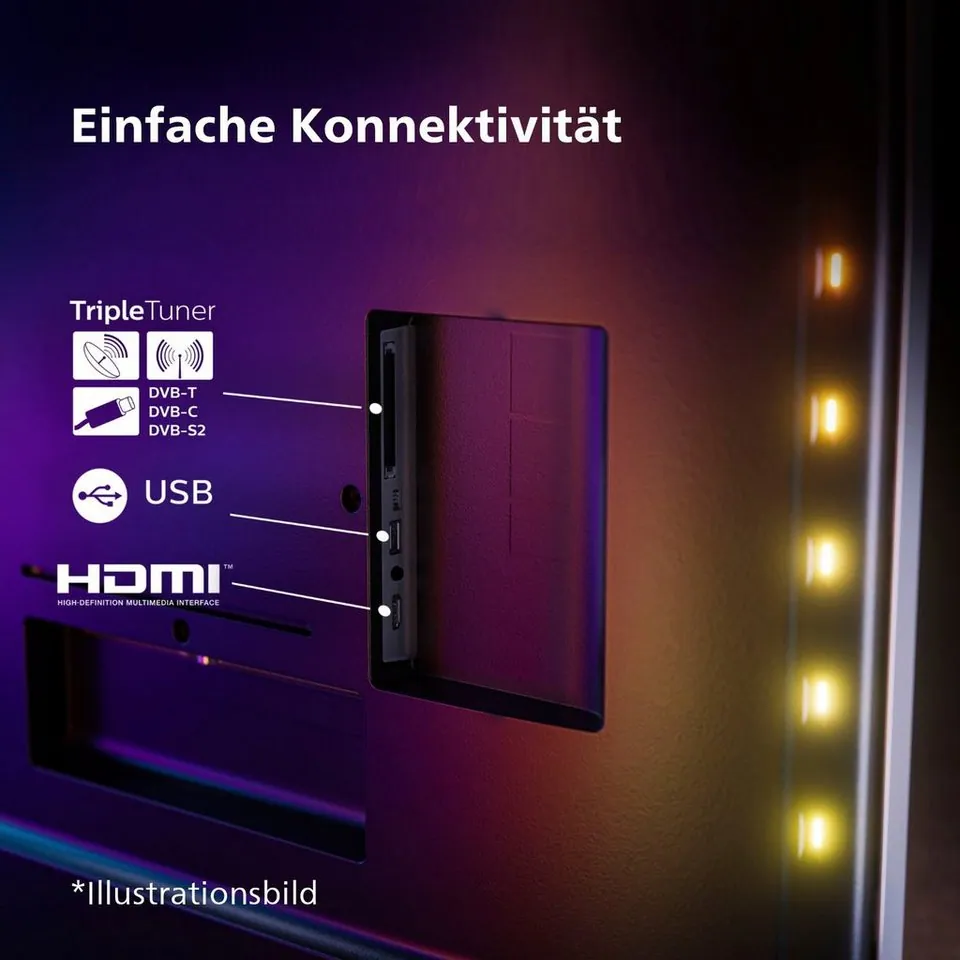 Philips 55OLED708/12 OLED-Fernseher, lebensechtes Bild, Dolby Atmos Sound, Ambilight-Technologie 5