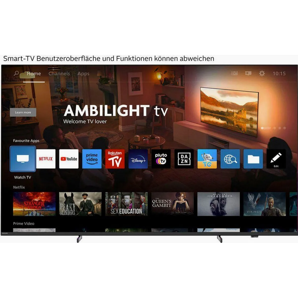 Philips 75PUS9000/12 QLED-Fernseher, 75 Zoll, 4K Ultra HD, Ambilight 2