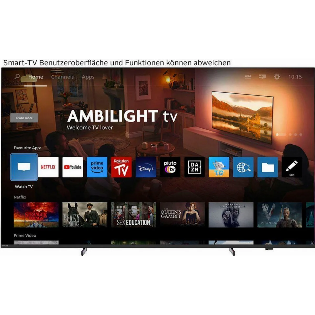 Philips 85PUS9000 QLED-Fernseher, 4K Ultra HD, Smart-TV, Ambilight 2