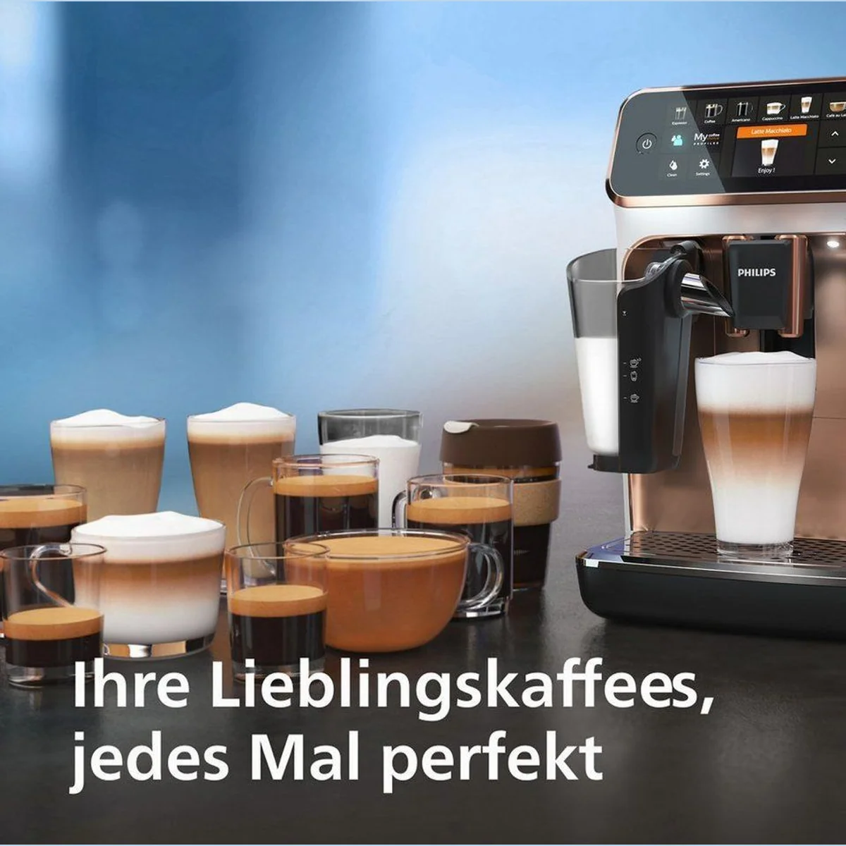 Philips 5400 Series EP5443/70 Kaffeevollautomat, 12 Kaffeespezialitäten, 4 Benutzerprofile 5