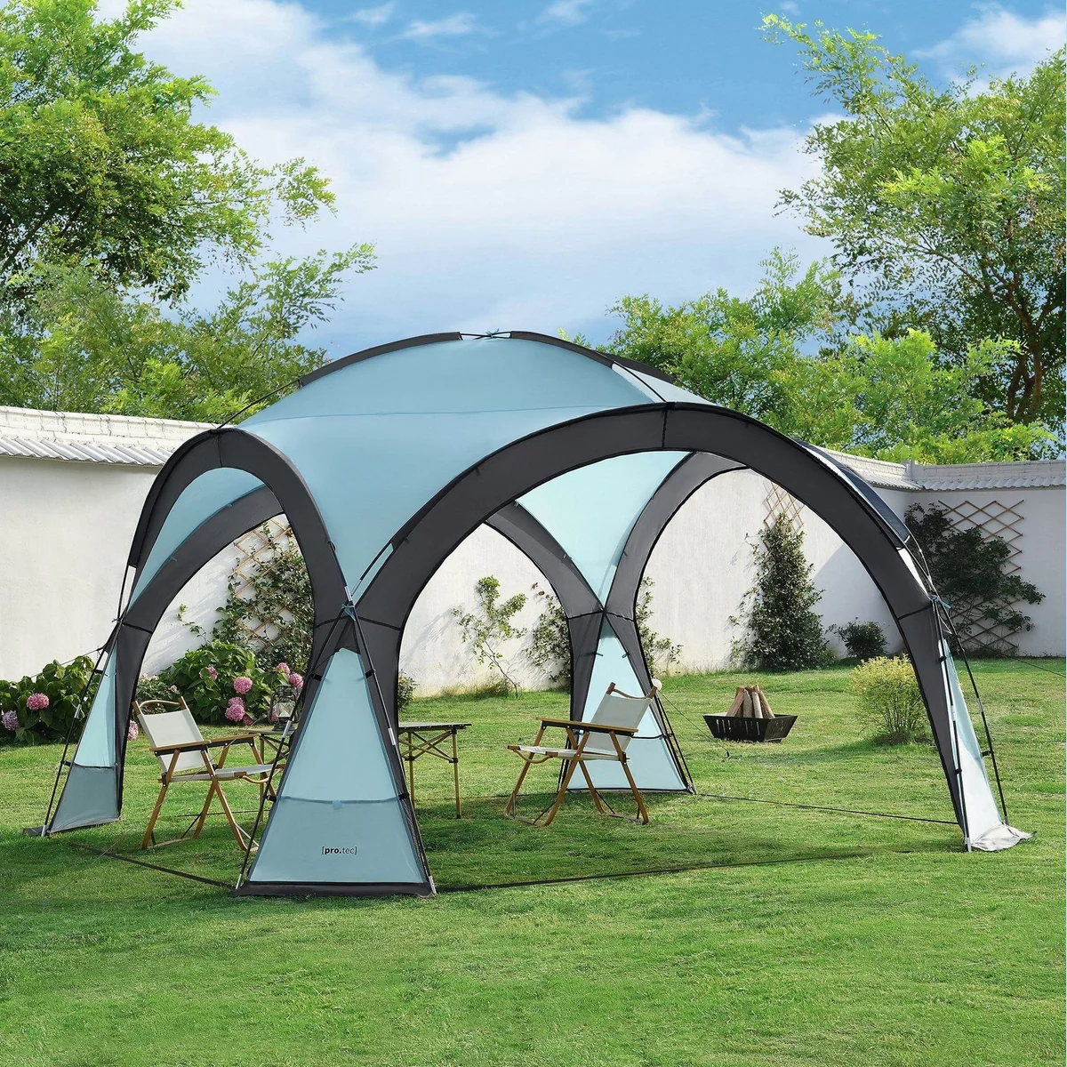 pro.tec Grästorp LED Pavillon, 3,45 x 3,45 x 2,47 m, Solarbetrieben, Wasserfest 3