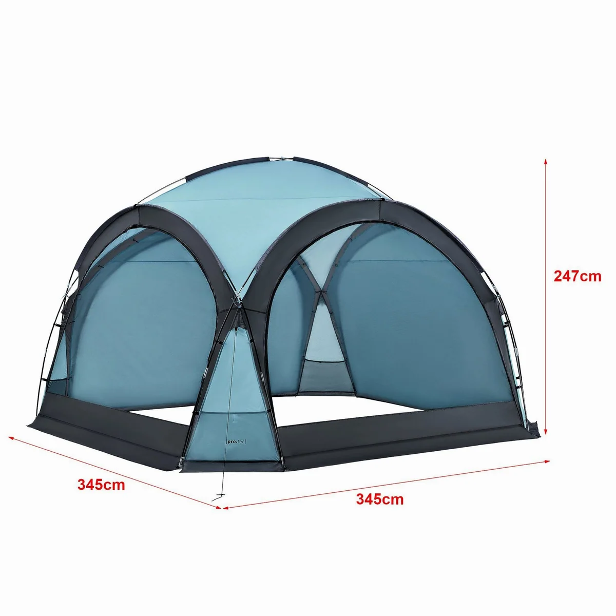 pro.tec Grästorp LED Pavillon, 3,45 x 3,45 x 2,47 m, Solarbetrieben, Wasserfest 4