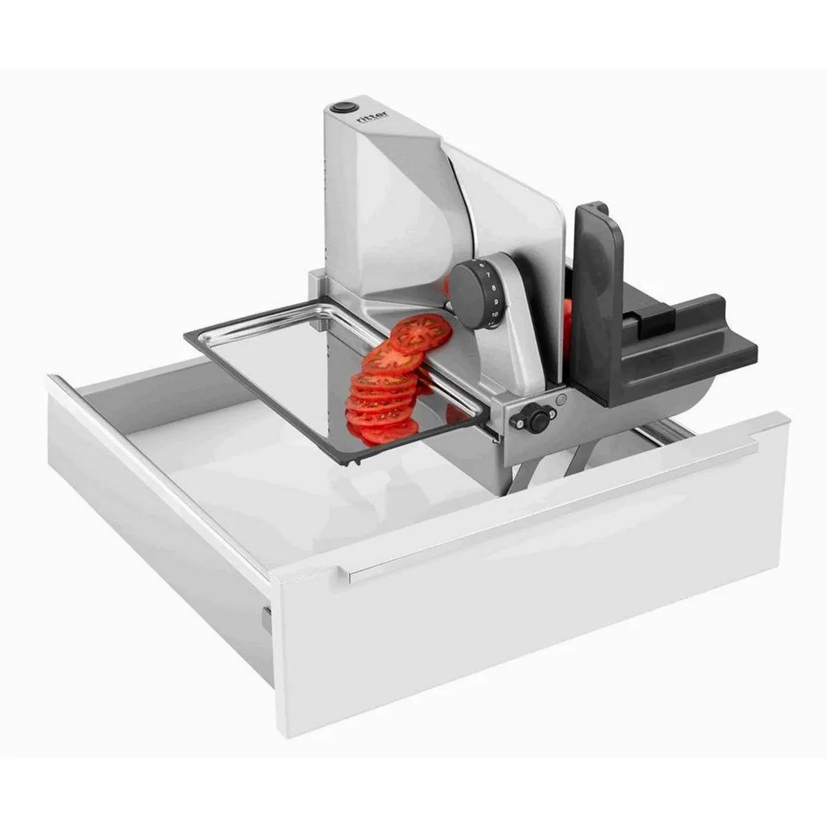ritter Einbau-Allesschneider AES 72 SR, Vollmetall, 17 cm Wellenschliffmesser, 2-Finger-Einschaltsystem 3