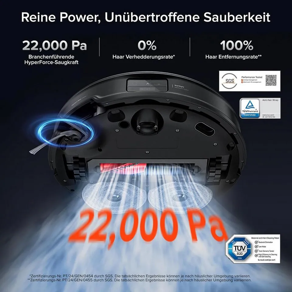 Roborock Saros 10R Saugroboter, 22000 Pa Saugleistung, Wischfunktion, Ultra-Slim Design 3