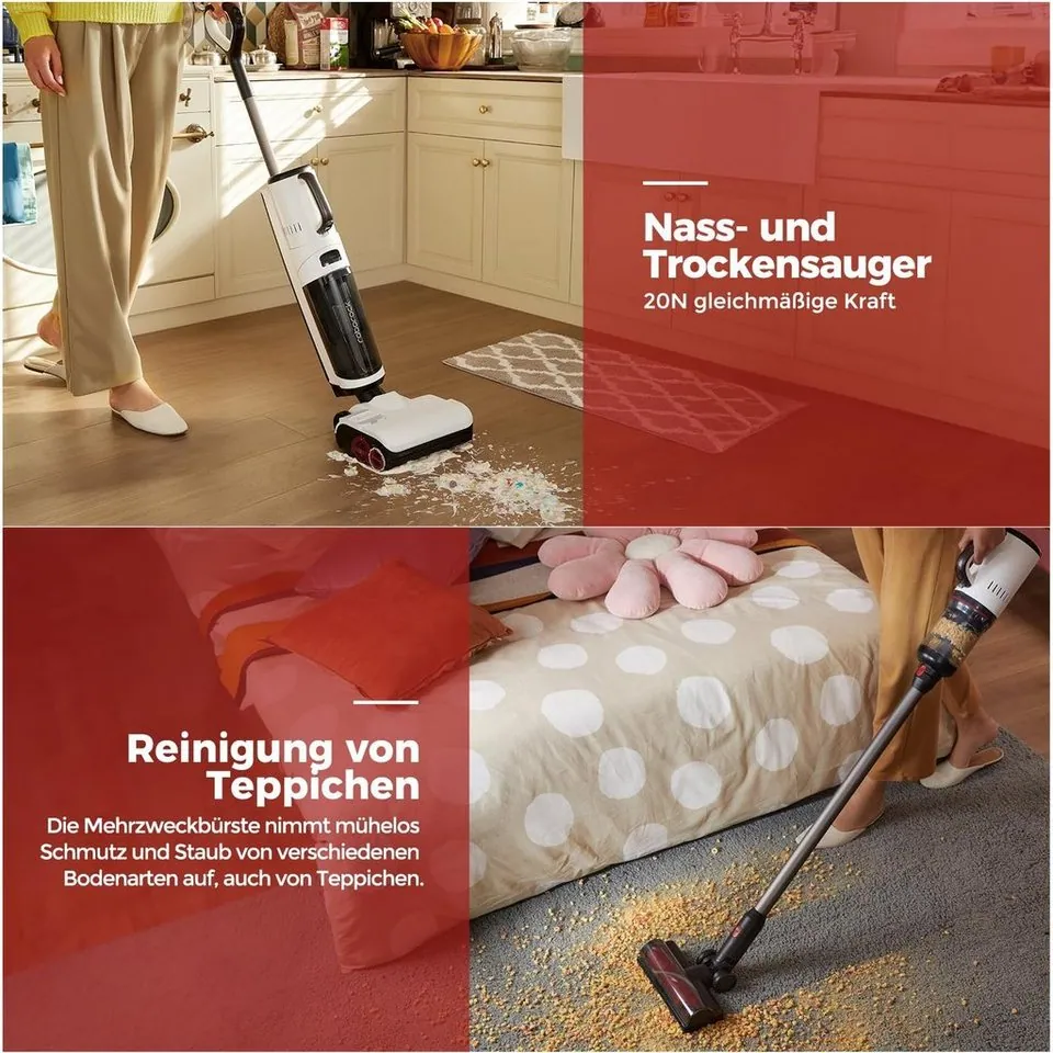 Roborock Dyad Pro Combo Nass-Trocken-Akkusauger, 5-in-1 Funktionalität, hohe Saugleistung, intelligente App-Steuerung 3