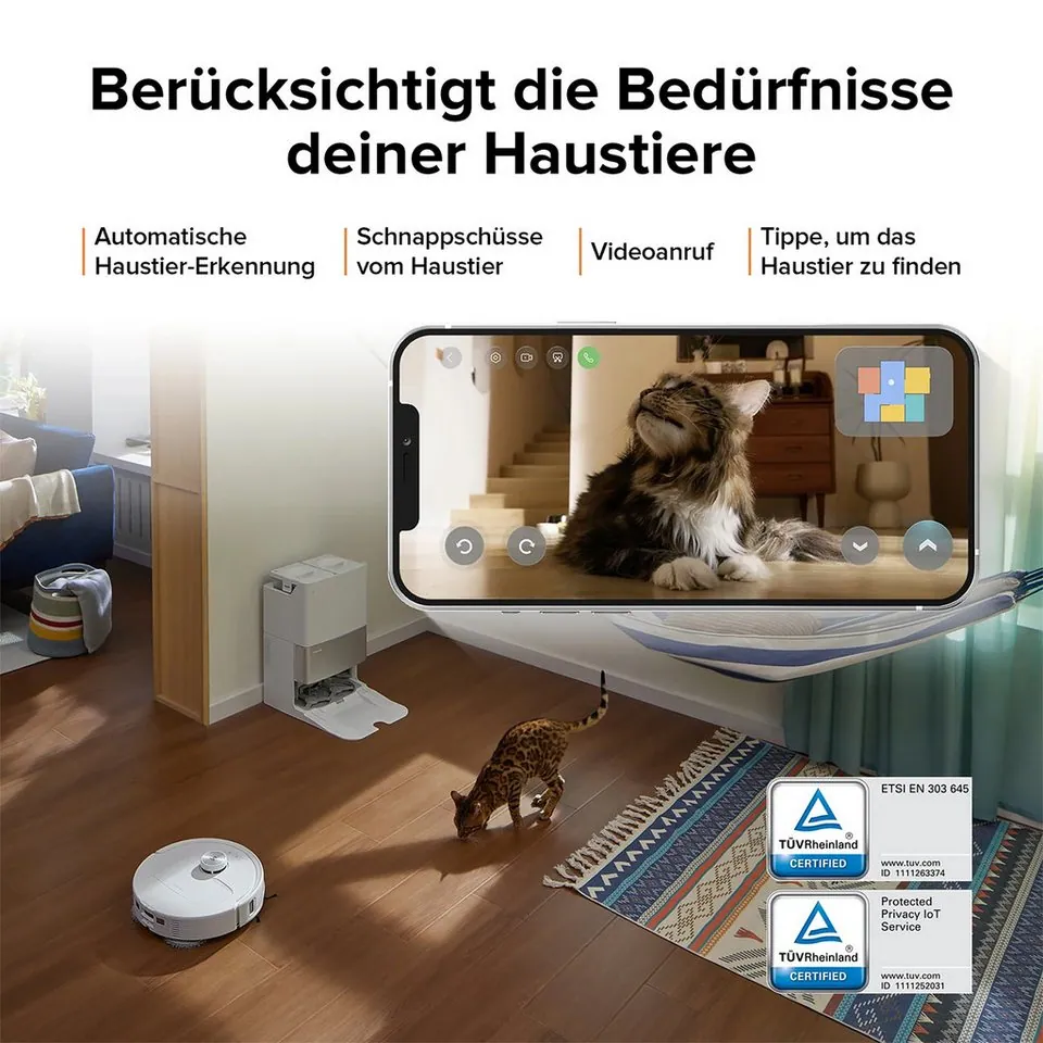 Roborock Qrevo Master Saugroboter, 10.000 Pa Saugkraft, KI-Hindernisvermeidung, All-in-One-Dock 2