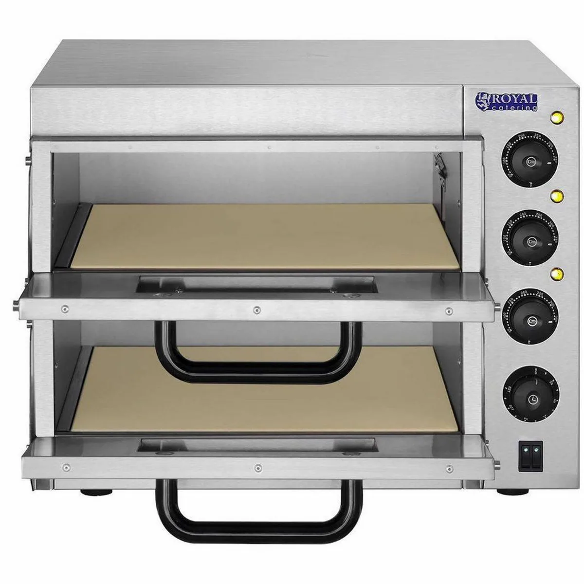 Royal Catering RCPO-3000-2PS-1 Pizzaofen, 2 Kammern, 3000 W, 350 °C 2