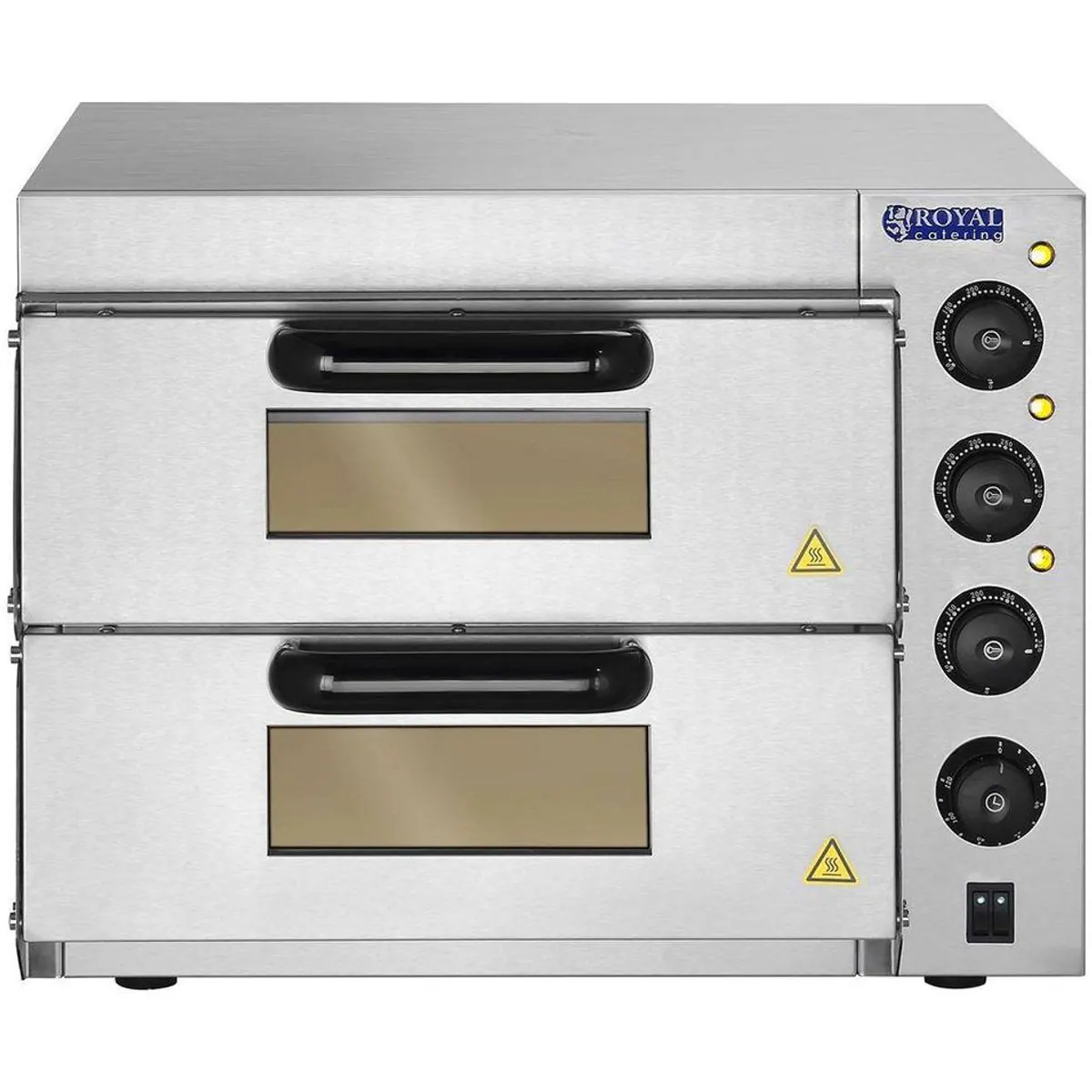 Royal Catering RCPO-3000-2PS-1 Pizzaofen, 2 Kammern, 3000 W, 350 °C 3