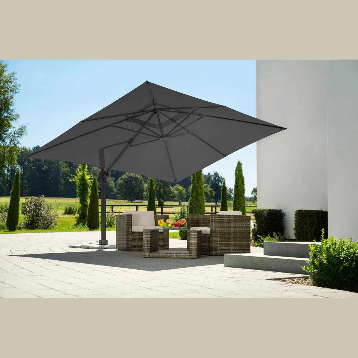 Schneider Schirme Ampelschirm Rhodos Grande, 300x400 cm, mit Schutzhülle und Schirmständer