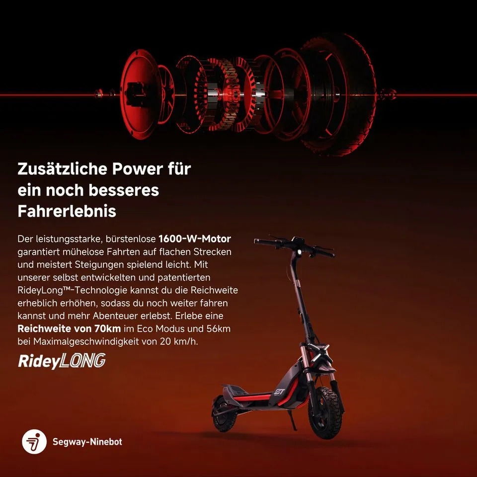 Segway ZT3 Pro D E-Scooter, 20 km/h, 70 km Reichweite, Vollfederung 2